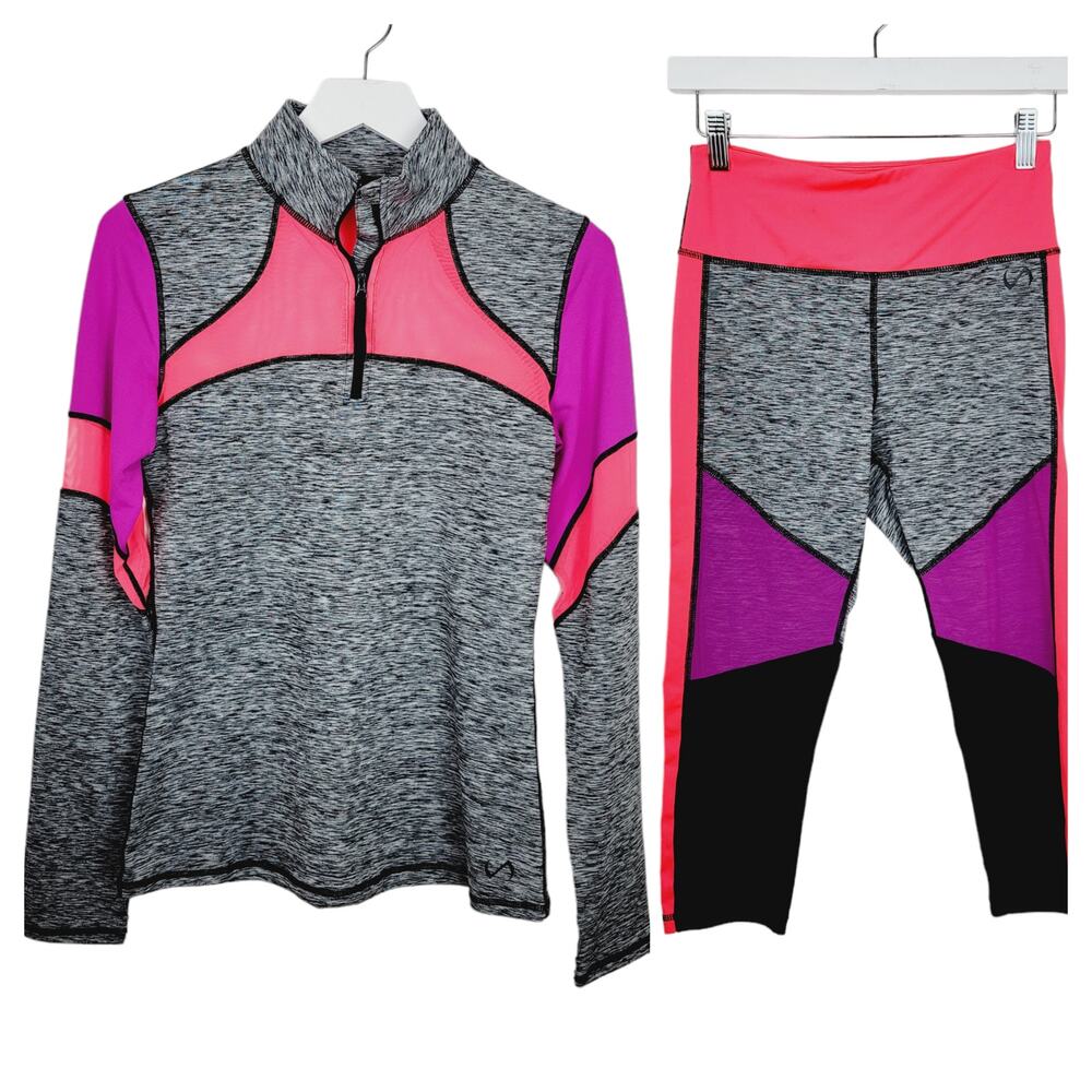 TLF Take Life Further SET Top and Capri Pants Yoga Running Lifting Small/Medium